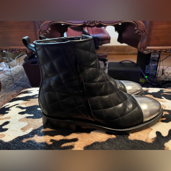 Balmain Quilted Ankle Boots Size 8M - Picture 2 of 12